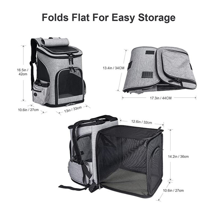 Portable Expandable Pet Backpack for Cats and Dogs